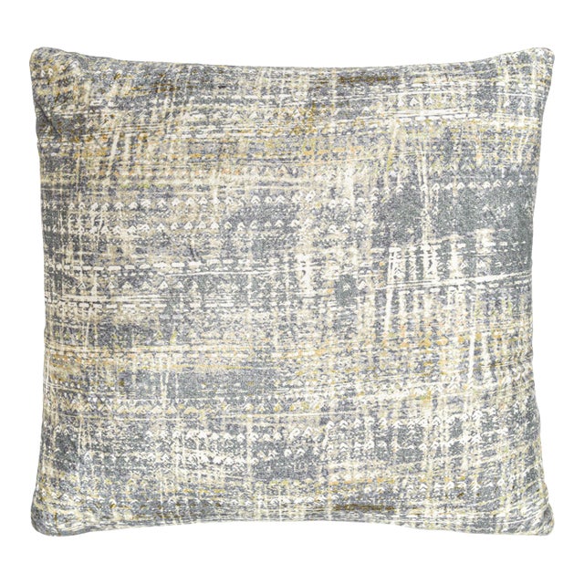 Scalamandre 22" x 22" Travertine Grotto Pillow in Silverpoint For Sale