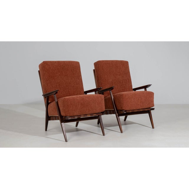 19th Century France Burnt Orange Wood Armchair For Sale - Image 9 of 11