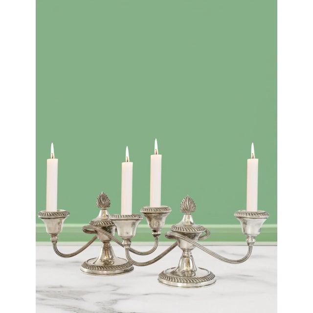 English 1930s English Sheffield Plate Candelabras, a Pair For Sale - Image 3 of 3