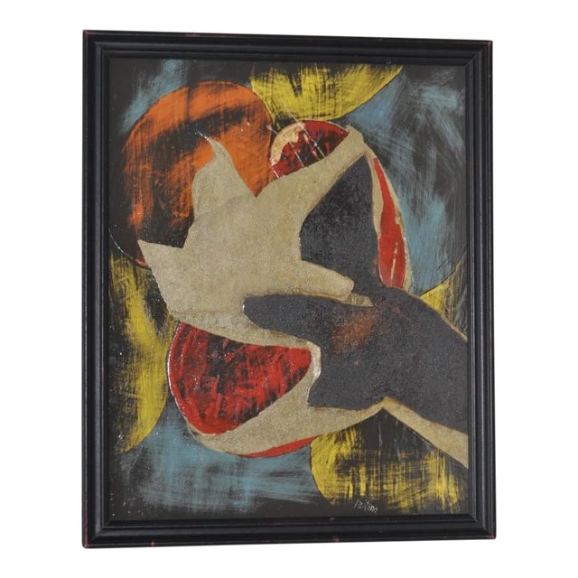 Maude Pestana Mid-Century Mixed Media Abstract For Sale