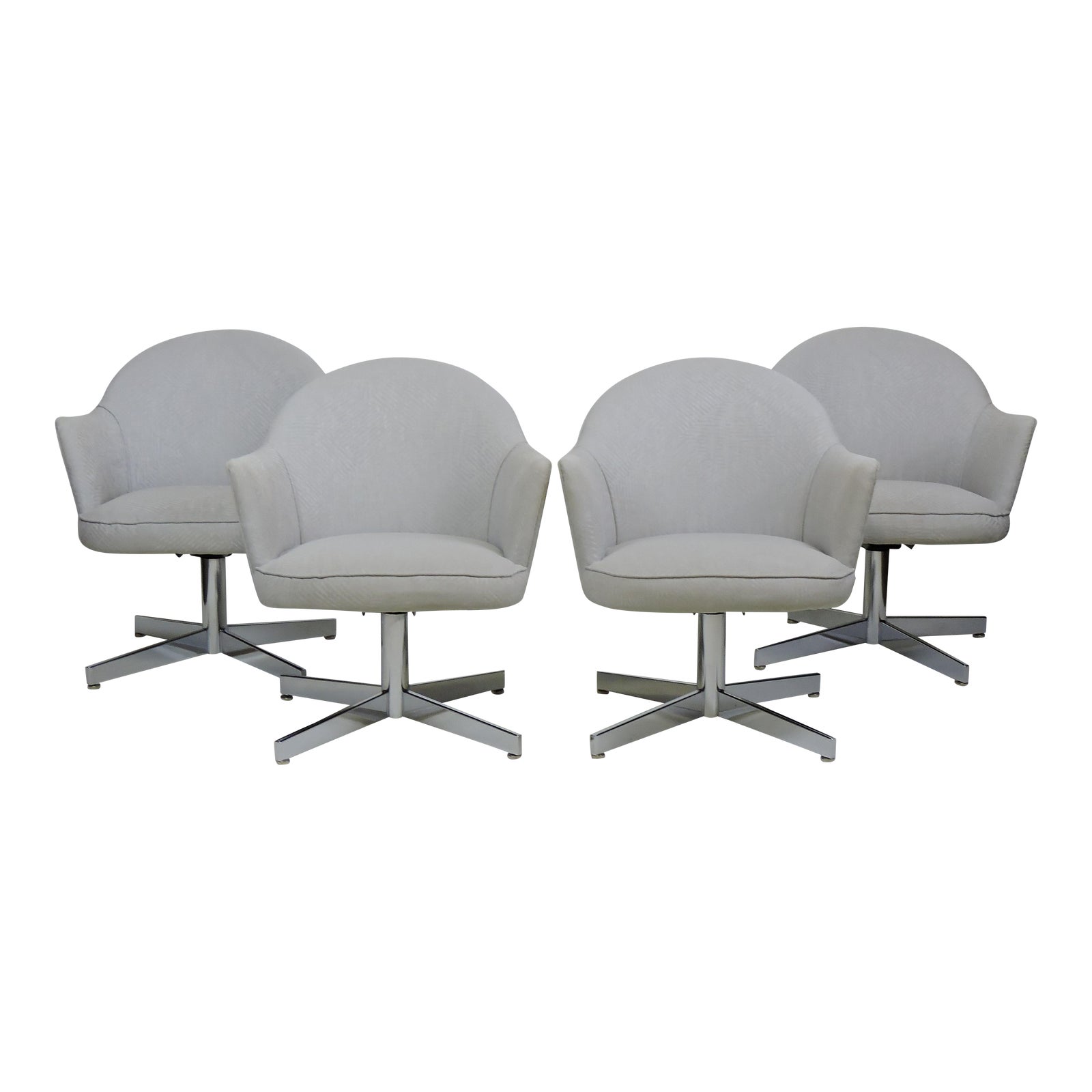 MidCentury Modern Chrome Swivel Dining Chairs Knoll Saarinen Style