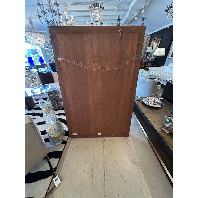 Bamboo Rattan Wall Mirror With Grand Scale For Sale - Image 9 of 10