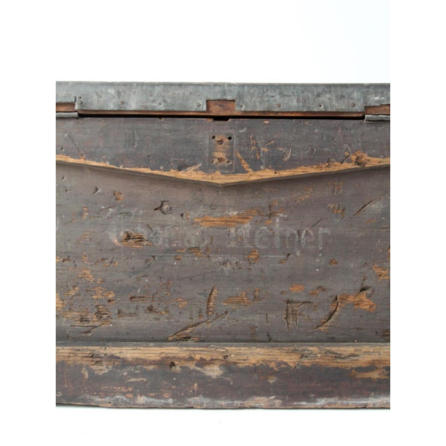 Brown Antique Railroad Conductor Box For Sale - Image 8 of 18