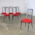 Handsome set of six black metal dining or dinette chairs by Chromcraft from their Decorables 1967 Selection. They have a...