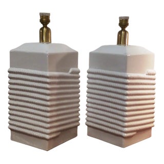 Ceramic Table Lamps from Manises, 1950s, Set of 2 For Sale