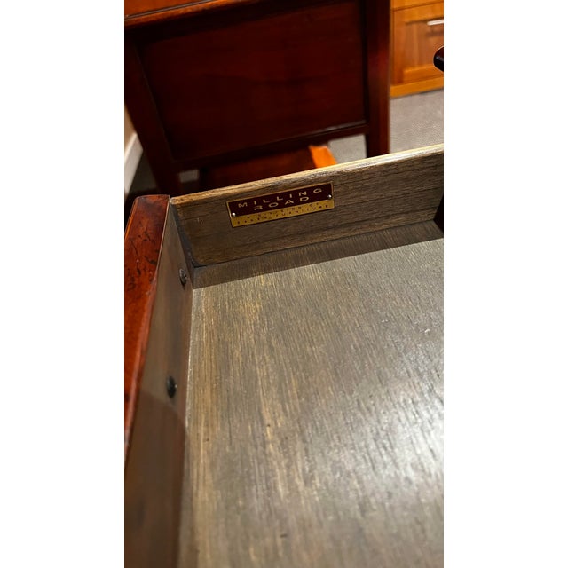 Wood Early 20th Century Baker Furniture Milling Road Chippendale Style End Tables - a Pair For Sale - Image 7 of 13