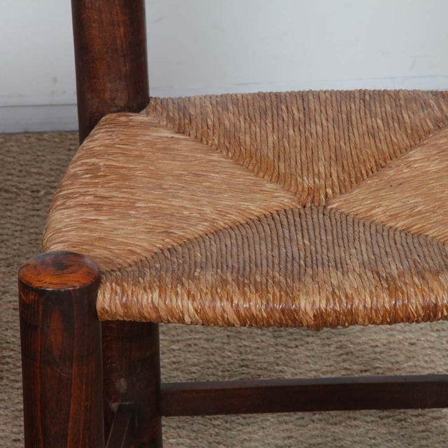 French Wood Straw-Seated Chairs, 1950s, Set of 4 For Sale - Image 4 of 9