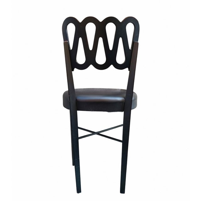 1960s Vintage 969 Black Chair by Gio Ponti for F.lli Montina, 1960s For Sale - Image 5 of 8