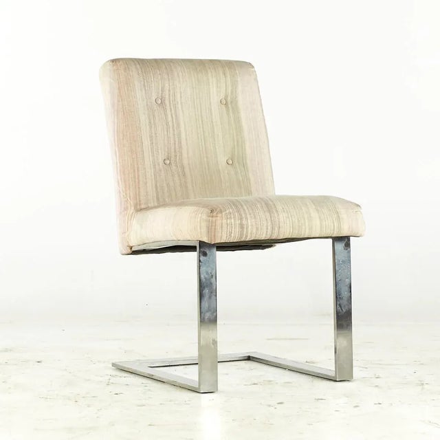 Metal Paul Evans for Directional Mid Century Chrome Cantilever Dining Chairs - Set of 8 For Sale - Image 7 of 12