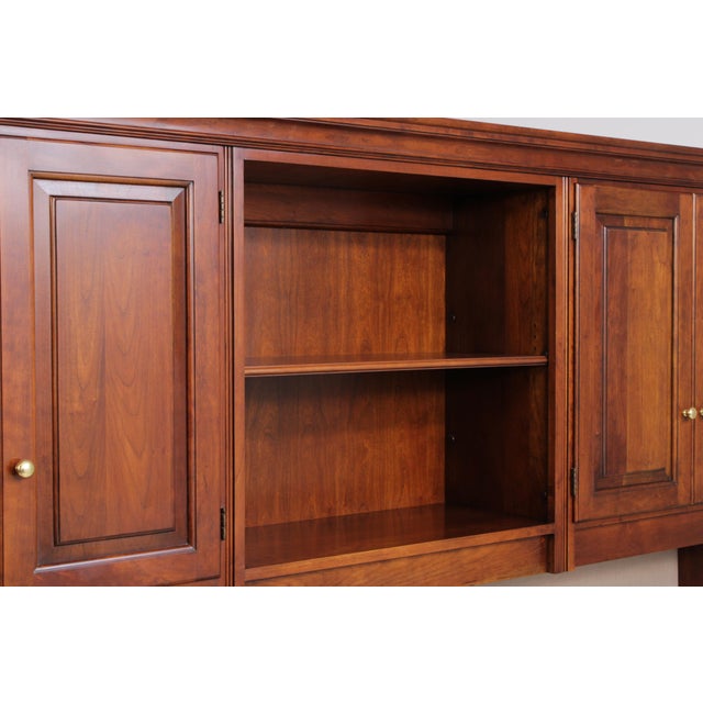 Wood Statton Large Cherry Workspace Desk W. Hutch For Sale - Image 7 of 18