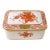 Herend Mini Trinket Box With Lid Chinese Bouquet Rust Apponyi Orange 7876 Aog Hungarian Porcelain Chinoiserie Grandmillenial Decor For Sale