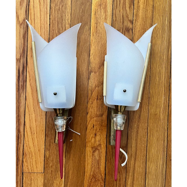 Vintage 1950s French Sconces- Perspex Atomic Sputnik - a Pair For Sale In Saint Louis - Image 6 of 10