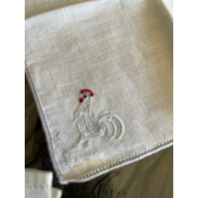 Linen Antque Handmade Linen Coctail Napkins Set For Sale - Image 8 of 11