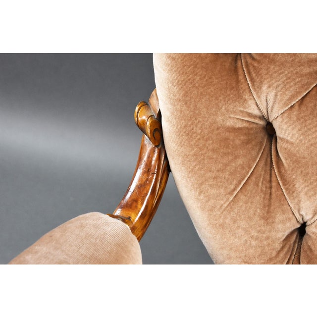 Brown Victorian Walnut Armchair, 1870s For Sale - Image 8 of 13