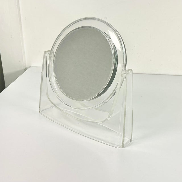 1970s Vintage Lucite Tabletop Flip Makeup Mirror, Charles Hollis Jones Attributed For Sale - Image 11 of 18