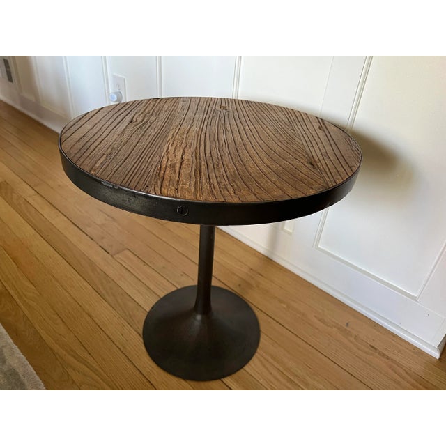 Restoration Hardware “Aero” Reclaimed Elm Round Side Table Chairish