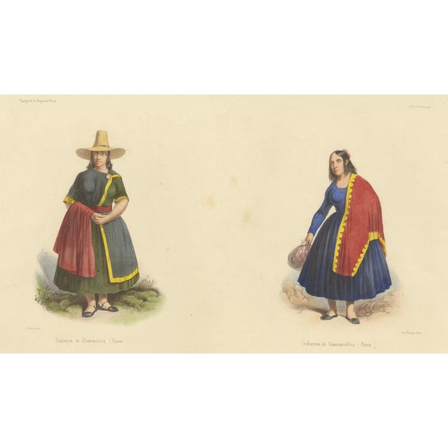 Peruvian Women's Costumes, Huarochirí & Huancavelica, 1841, Lithograph For Sale - Image 4 of 10