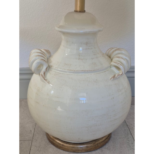 Italian Wildwood Niccolo Italian Ivory Ceramic Table Lamps: Set of Two For Sale - Image 3 of 7