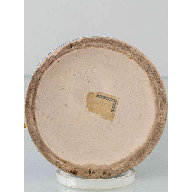 Antique Art Deco Gouda Pottery Table Lamp with New Ochre Linen Shade, 1920s For Sale - Image 10 of 18