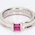Early 21st Century 18k White Gold Tiffany & Co. Band With Two Channel Set Ruby Baguettes, Size 5.75 For Sale - Image 5 of 7