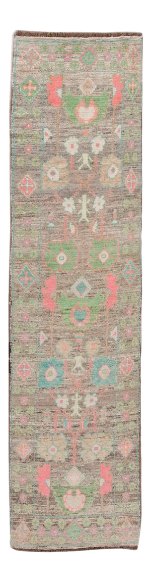Colorful Modern Oushak Wool Runner