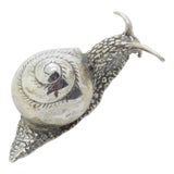Vintage Italian Handmade Genuine Sterling Silver Life Size Snail Solid Figurine Sculpture For Sale