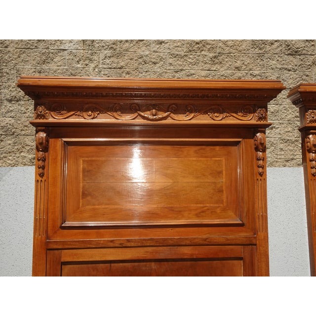 1920s Pair Victorian Twin Bed Frames French Louis XVI Headboards & Footboard No Rails For Sale - Image 5 of 12