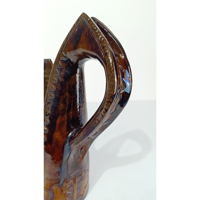 Mid 20th Century Italian Primitive Style Ceramic Jug or Vase by Urbano Fontana, 1970s For Sale - Image 17 of 18