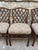 This set is newly upholstered in a long lasting block print, duck canvas fabric. **There is a matching pair of Arm Chairs...
