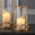 TheGold bamboolike structure and seeded glass insert are a great way to dress up your space. Also available in 16". Gold...