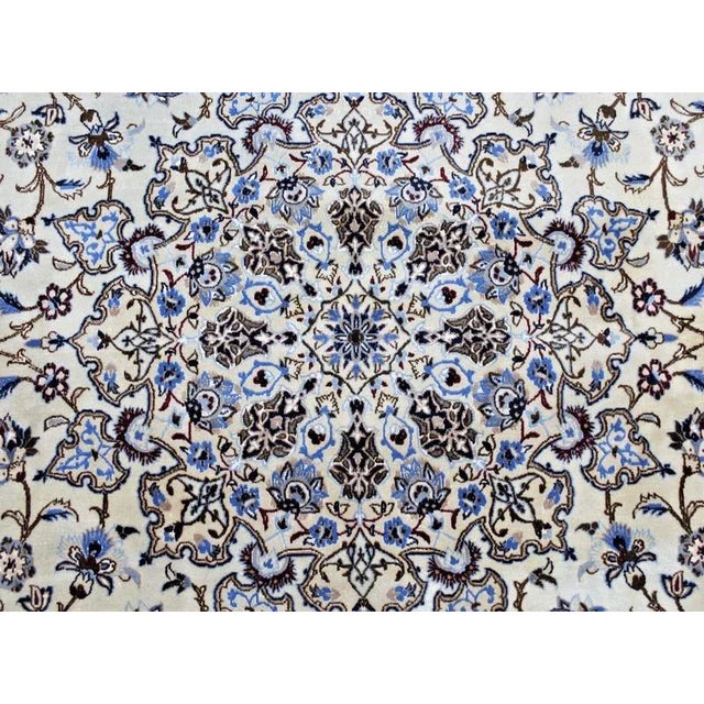 Middle Eastern Hand-Knotted Wool and Silk Nain Rug For Sale - Image 6 of 11