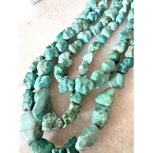 Vintage Jay King Chunky Multi Strand, Turquoise Necklace For Sale - Image 4 of 5