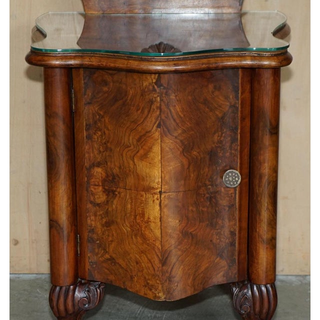 Antique Victorian Burl Walnut Nightstands, Set of 2 For Sale - Image 4 of 18