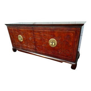 1980s Drexel Heritage Chinoiserie Connoisseur Sideboard For Sale