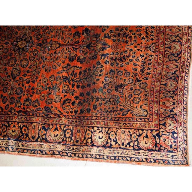 1920s Handmade Persian Sarouk Rug 4'1" X 6'4" For Sale - Image 4 of 8
