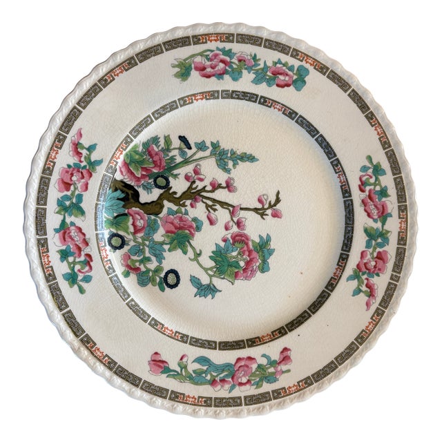 Antique English Myott “Indian Tree” Plate – 10.75 For Sale