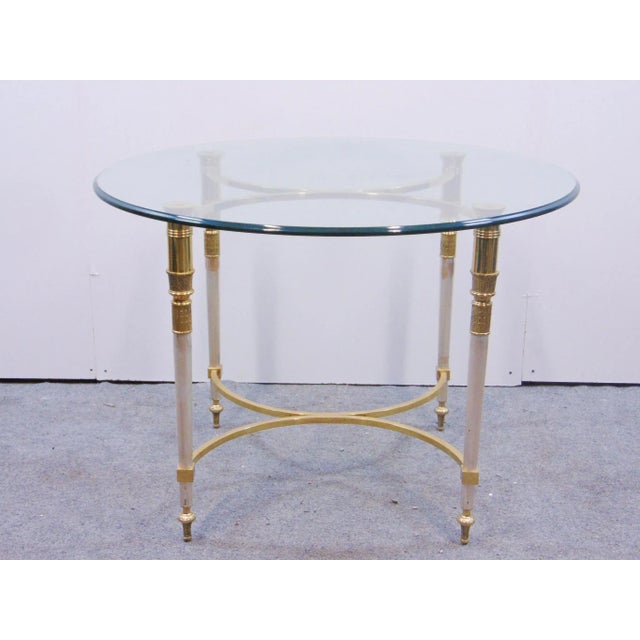 Jansen Directoire Style Brass & Stainless Center Table For Sale In Philadelphia - Image 6 of 6