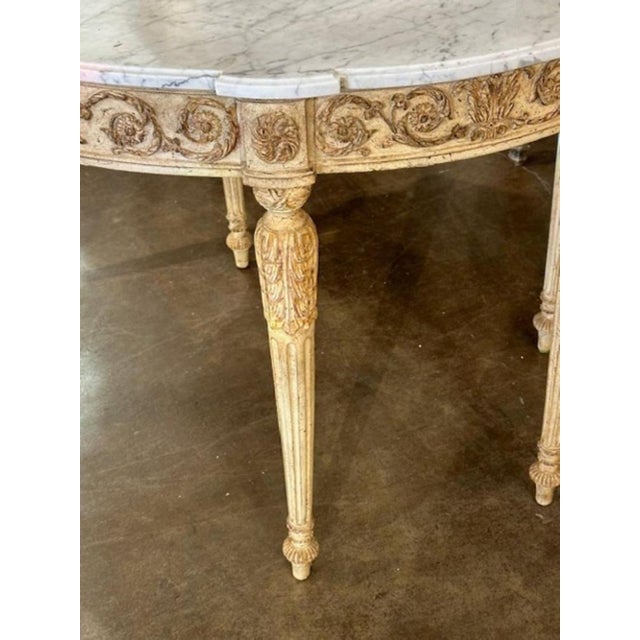 Italian Carved Demi-Lune Consoles For Sale - Image 4 of 8