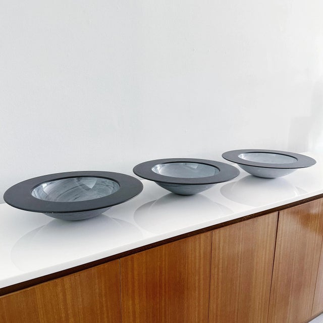 Vintage Giulio Lazzotti for Casigliani Bardiglio Marble and Slate Large Bowl For Sale - Image 10 of 11