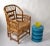 Brown Vintage Brighton Chinoiserie Rattan Burnt Bamboo Caning Split Reed Armchair 1970s For Sale - Image 8 of 13