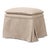 Traditional Skirted Linen Ottomans, Beige on Natural Oak, Sets of 2 For Sale - Image 3 of 8