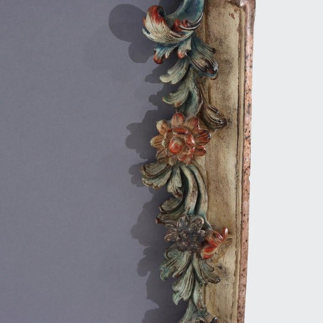 Large 54" French Niccolini Louis XIV Style Polychromed Mirror Signed 20thC For Sale - Image 11 of 15