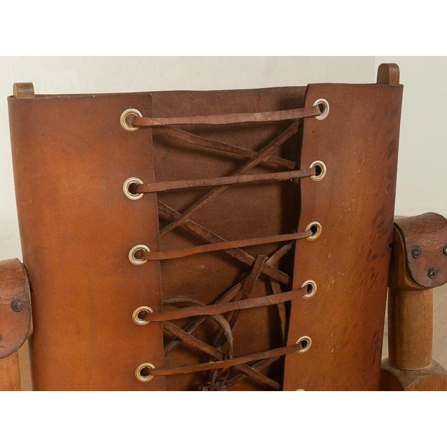 Vintage Brutalist Safari Armchair For Sale - Image 6 of 9