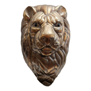 Sergio Bustamante Mixed-Metal Lion Bust on Pedestal – Monumental 1970s Mexican Sculpture