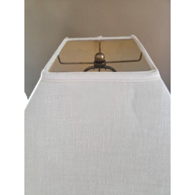 Vintage Brass and Black Porcelain Table Lamp For Sale - Image 11 of 11