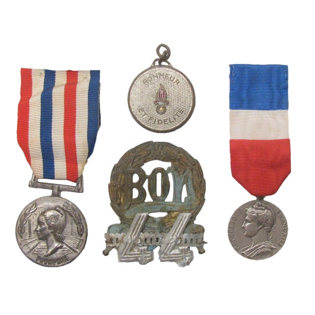 Vintage French Medal Collection, S/4 For Sale