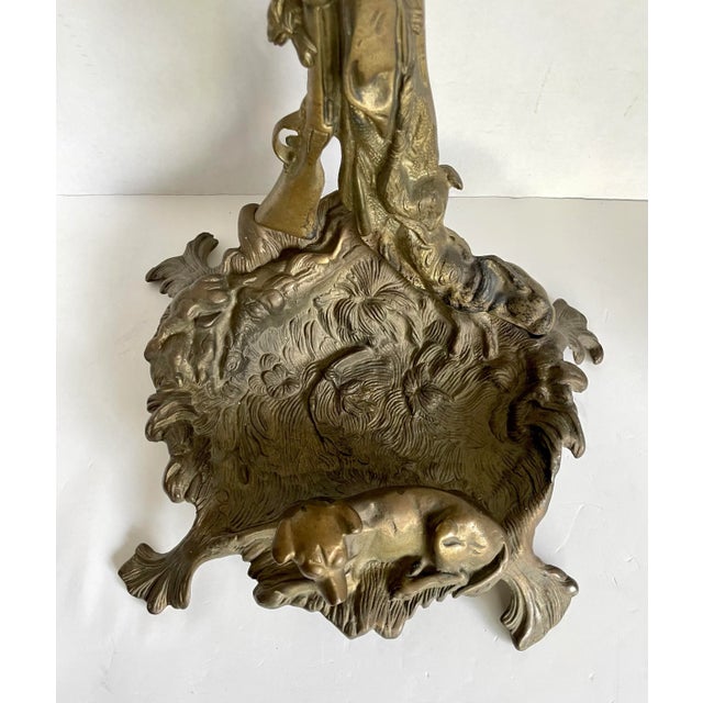 Victorian Antique French Brass Hunting Dog Fireplace Tool Set For Sale - Image 3 of 13