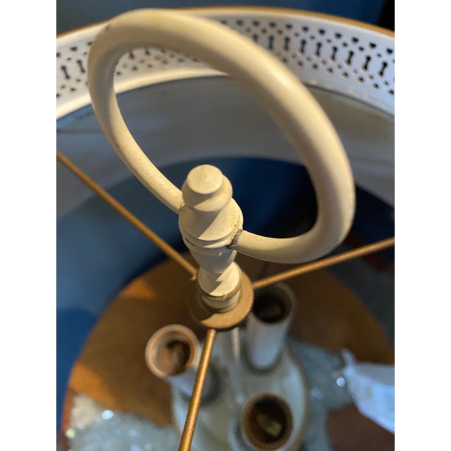 Mid-Century Modern 1950s MCM Tole Bouillotte Candlestick Lamp For Sale - Image 3 of 10