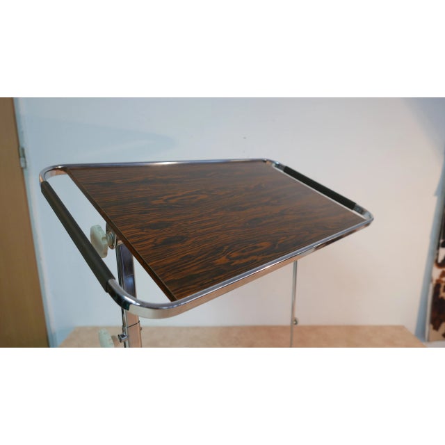 Vintage German Rosewood Chrome Trolley from Bremshey & Co., 1970s For Sale - Image 9 of 11