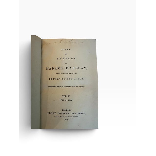 1842-46 First Edition 7-Volume Set Diary and Letters of Madame D’Arblay by Frances “Franny” Burney Engraved Portraits For Sale - Image 10 of 12